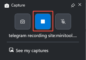 Xbox Game Bar interface with the Microphone icon and Record button selected under the Capture section.