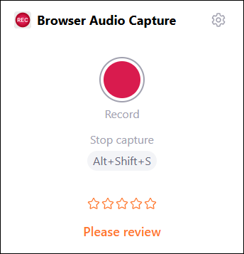 The interface of Audio Capture.