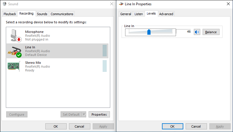 Windows Sound window showing how to adjust the volume.