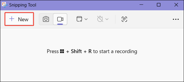 Snipping Tool interface with the New option selected.