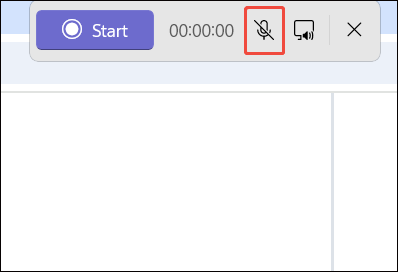 Snipping Tool interface with the Microphone icon selected.