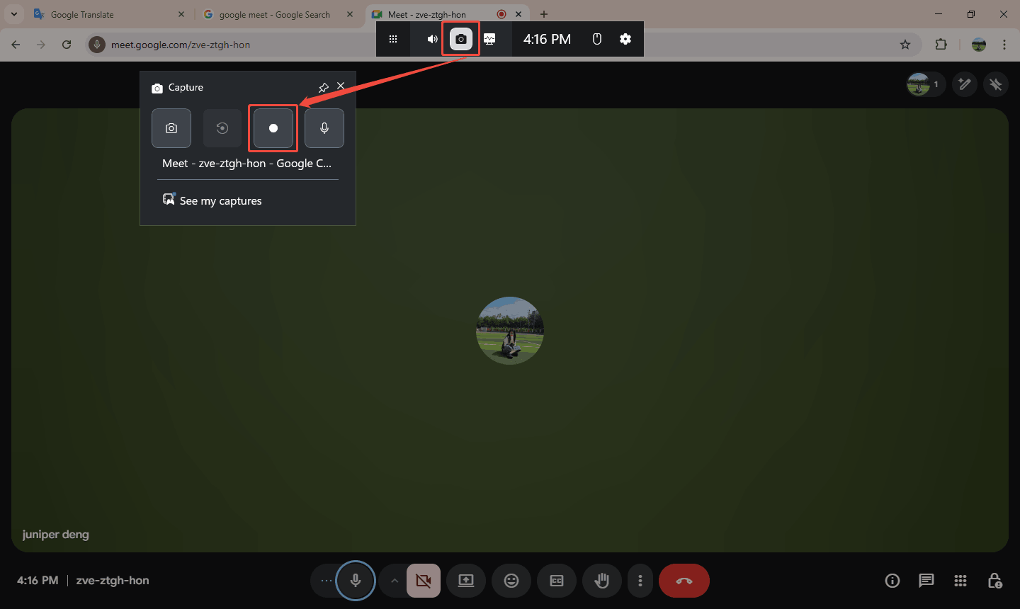 Xbox Game Bar interface showing how to start recording.
