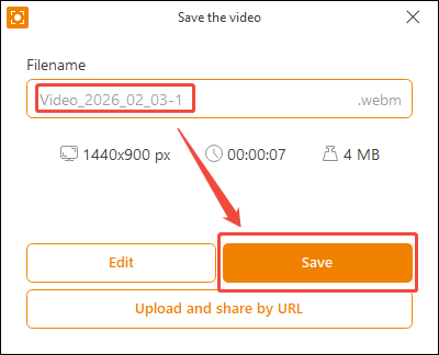 Icecream Screen Recorder interface showing how to save a recorded Steam video.