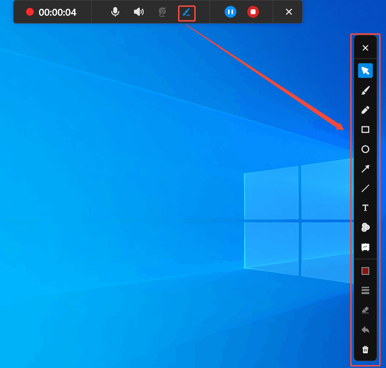MiniTool Screen Recorder interface showing how to add annotations to enrich gameplay during recording.