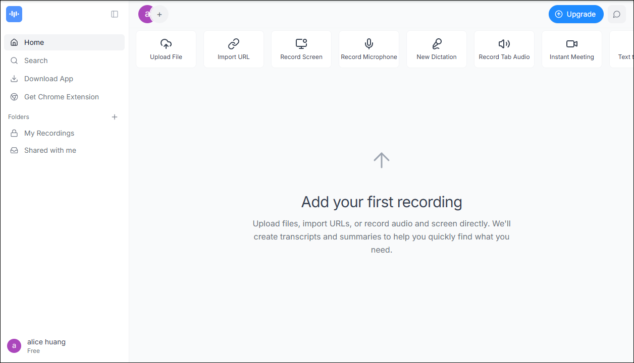 The main interface of ScreenApp.