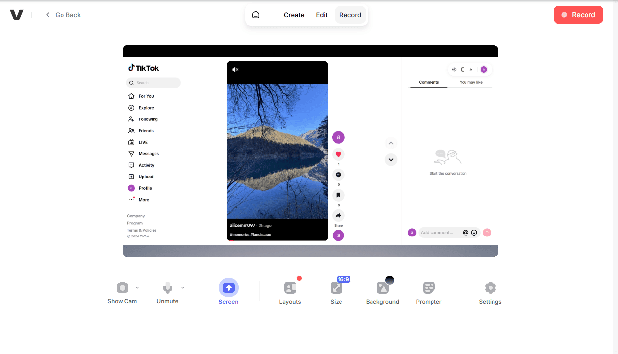The main interface of VEED.IO.