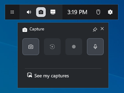 The user interface of Xbox Game Bar.