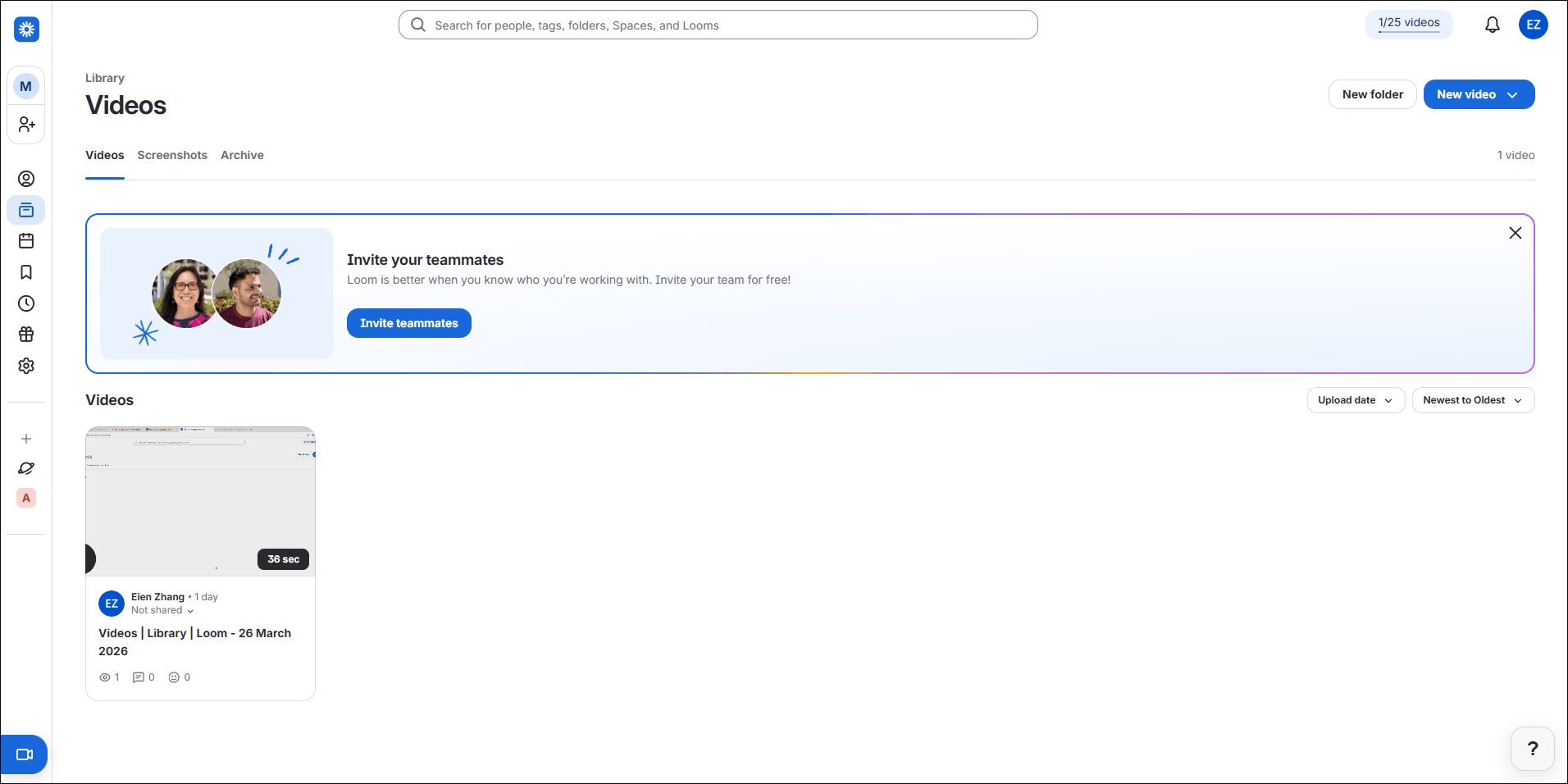 The user interface of Loom Screen Recorder.