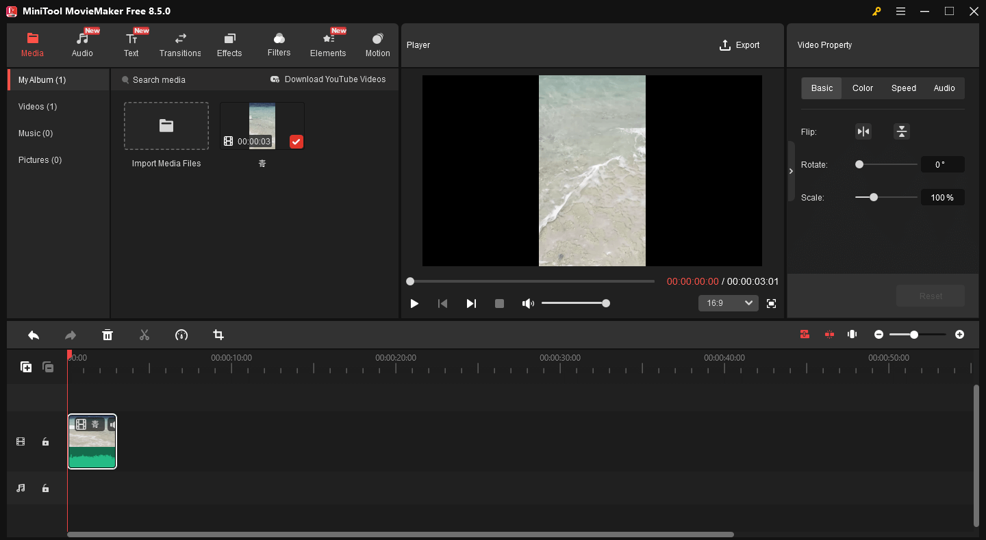 MiniTool MovieMakerで動画を編集している様子