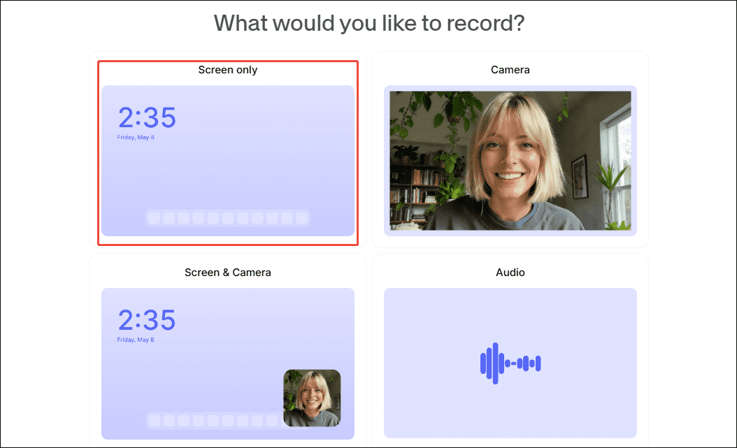 VEEDのインターフェースで、「Screen only」オプションが選択されている状態