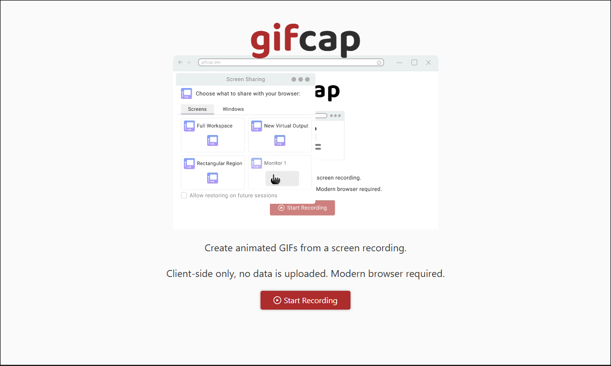 Gifcapのメイン画面