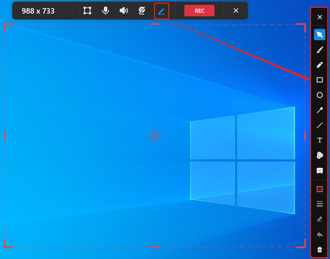 MiniTool Screen Recorderの注釈ツール