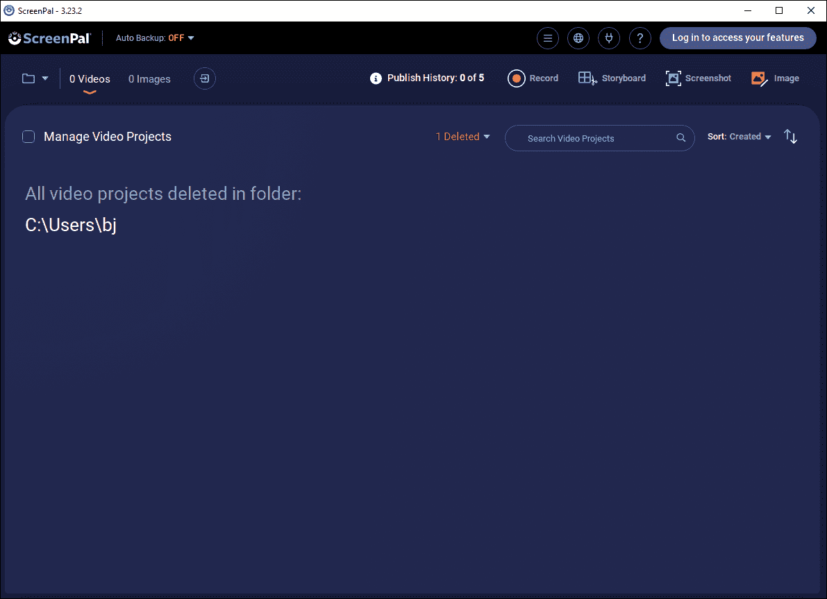 The main interface of ScreenPal.
