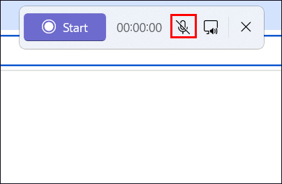The Snipping Tool interface with the Microphone icon selected.
