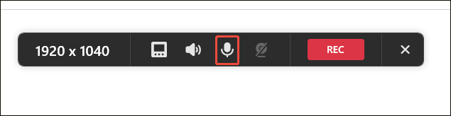 MiniTool Screen Recorder with the Microphone feature enabled on the floating bar.