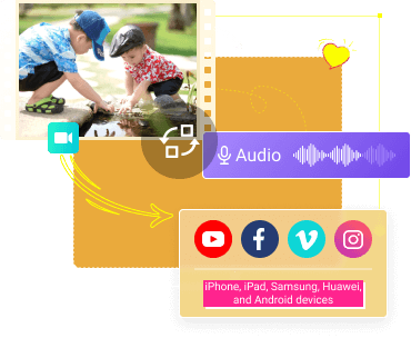 Konvertierung für Video, Audio, Geräte und Social Media