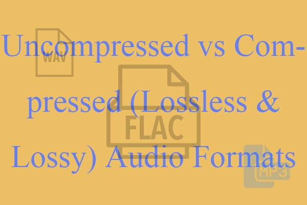 Uncompressed vs Compressed (Lossless & Lossy) Audio Formats