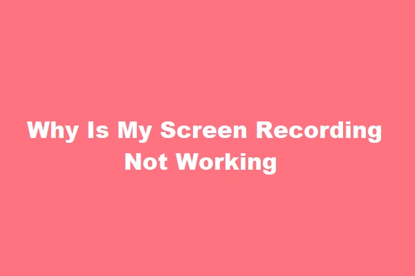 Why Is My Screen Recording Not Working? How to Fix it [Solved]