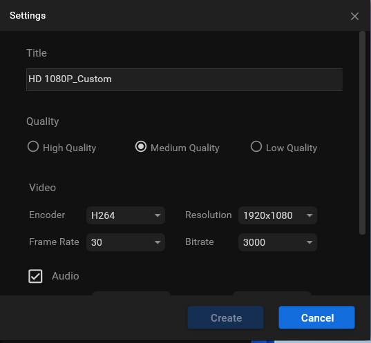 further target video settings