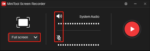 choose the recording area and audio