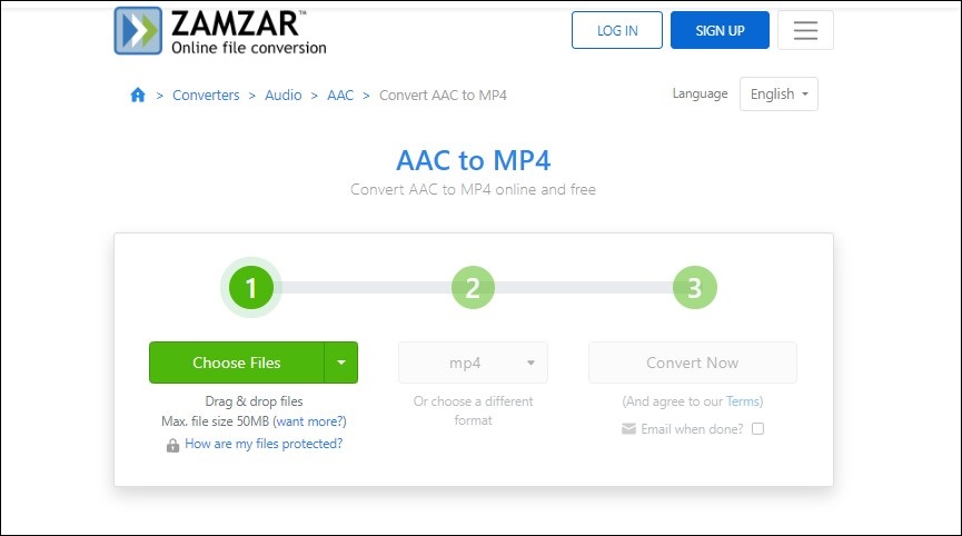interface of Zamzar