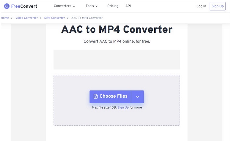 interface of FreeConvert