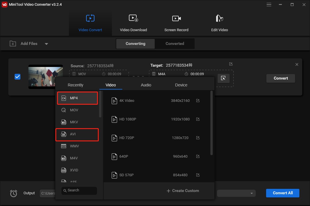 interface of MiniTool Video Converter