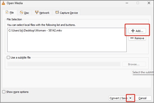 upload an MKV file and click Convert