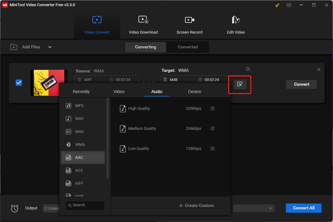 choose the output format