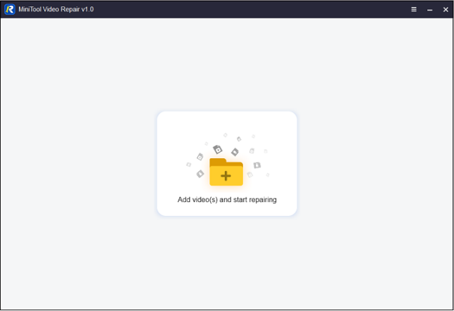 Add video(s) and start repairingボタンをクリックします。