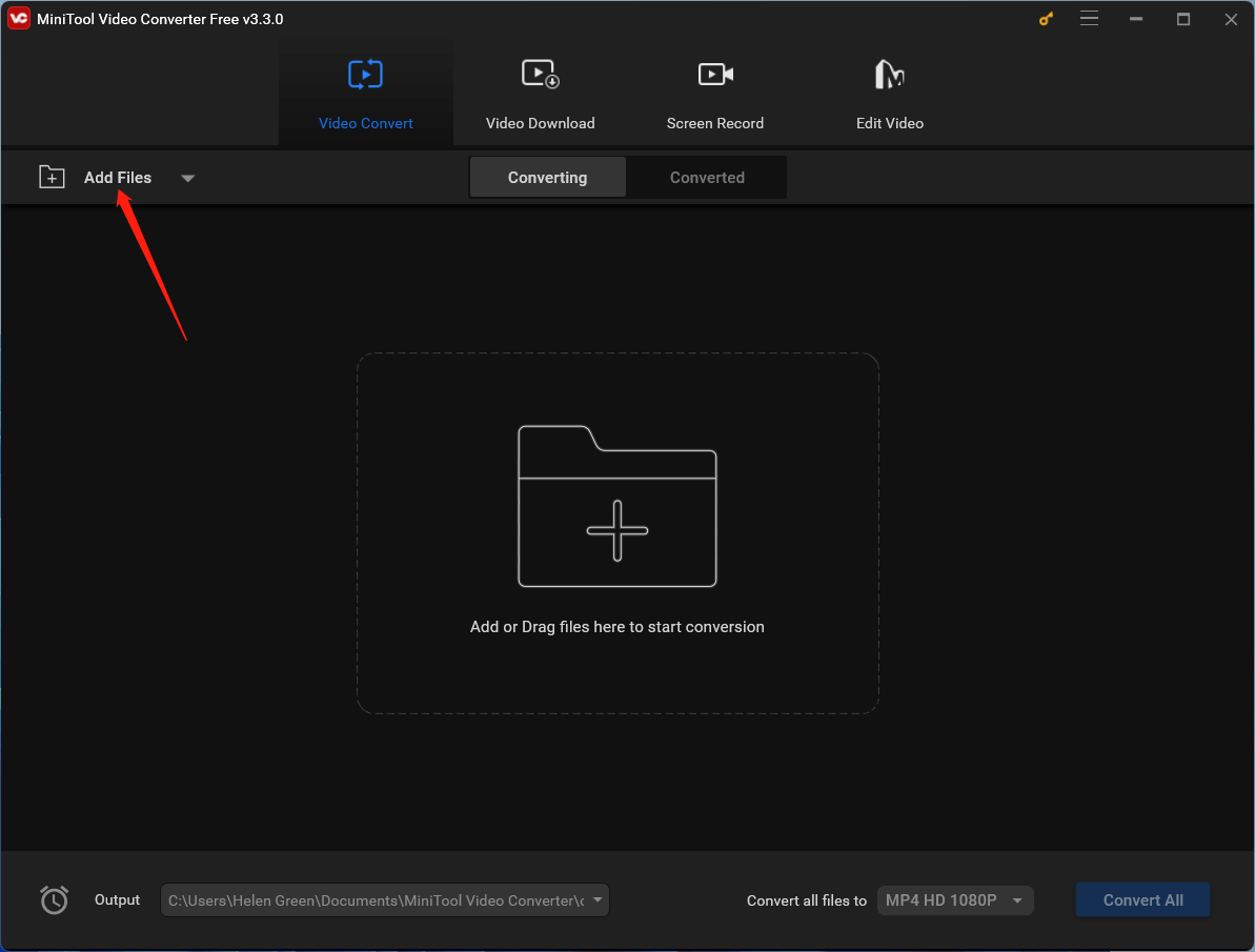 add files to MiniTool Video Converter