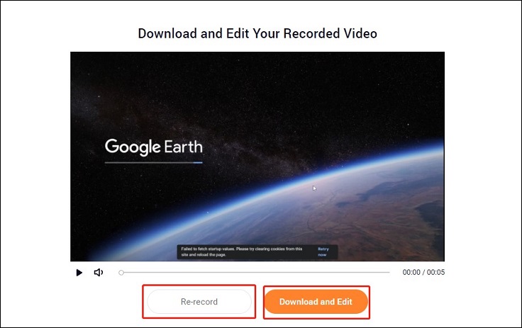 choose to record Google Earth