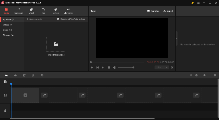 interface of MiniTool MovieMaker