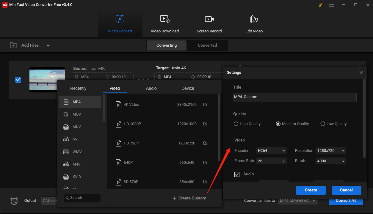 change video resolution and bitrate