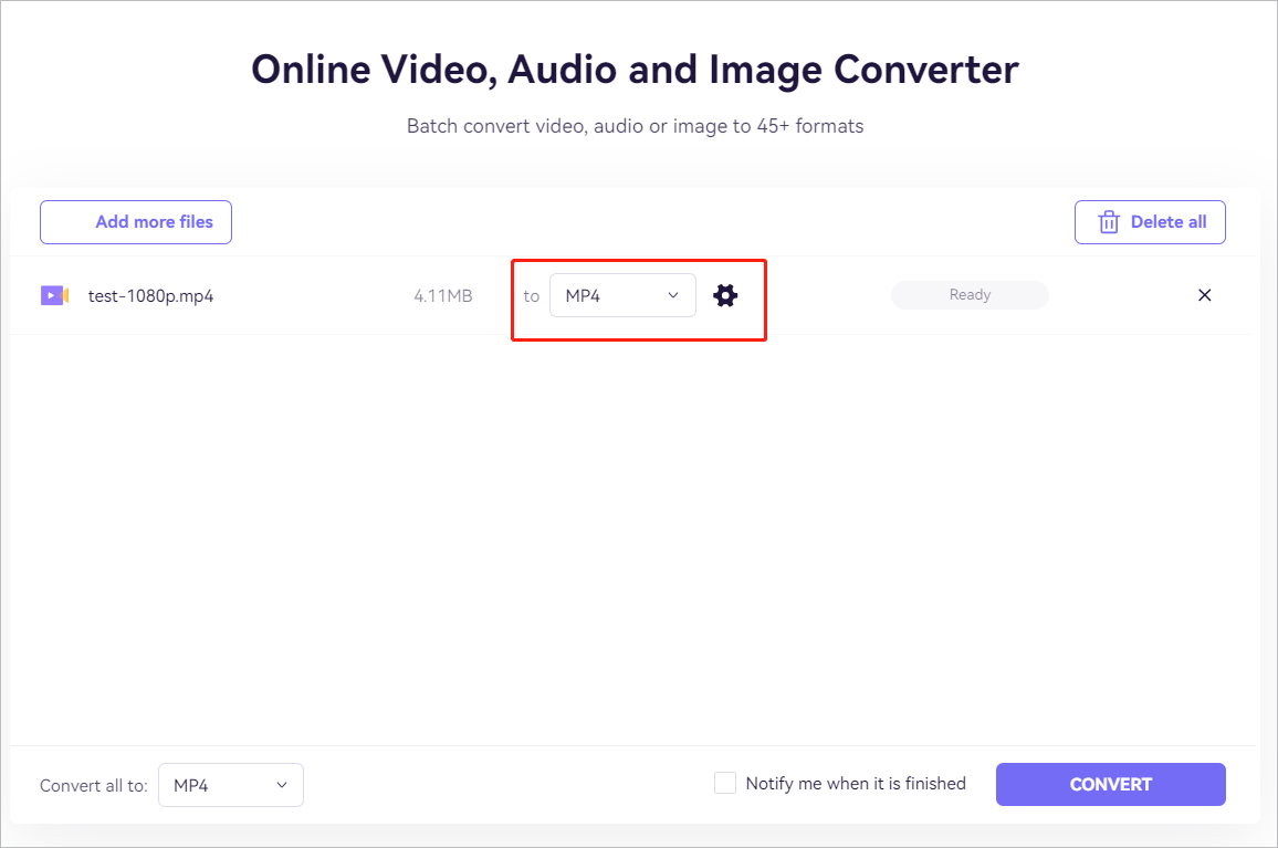 set up target video format in UniConverter