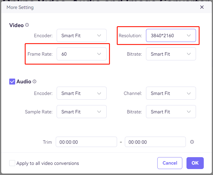 specify target video parameters in UniConverter