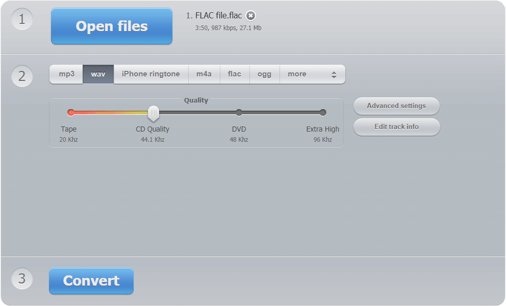 Mit Online Audio Converter Datei konvertieren