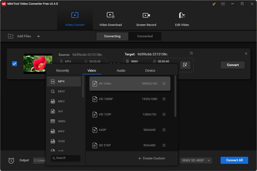 interface of MiniTool Video Converter