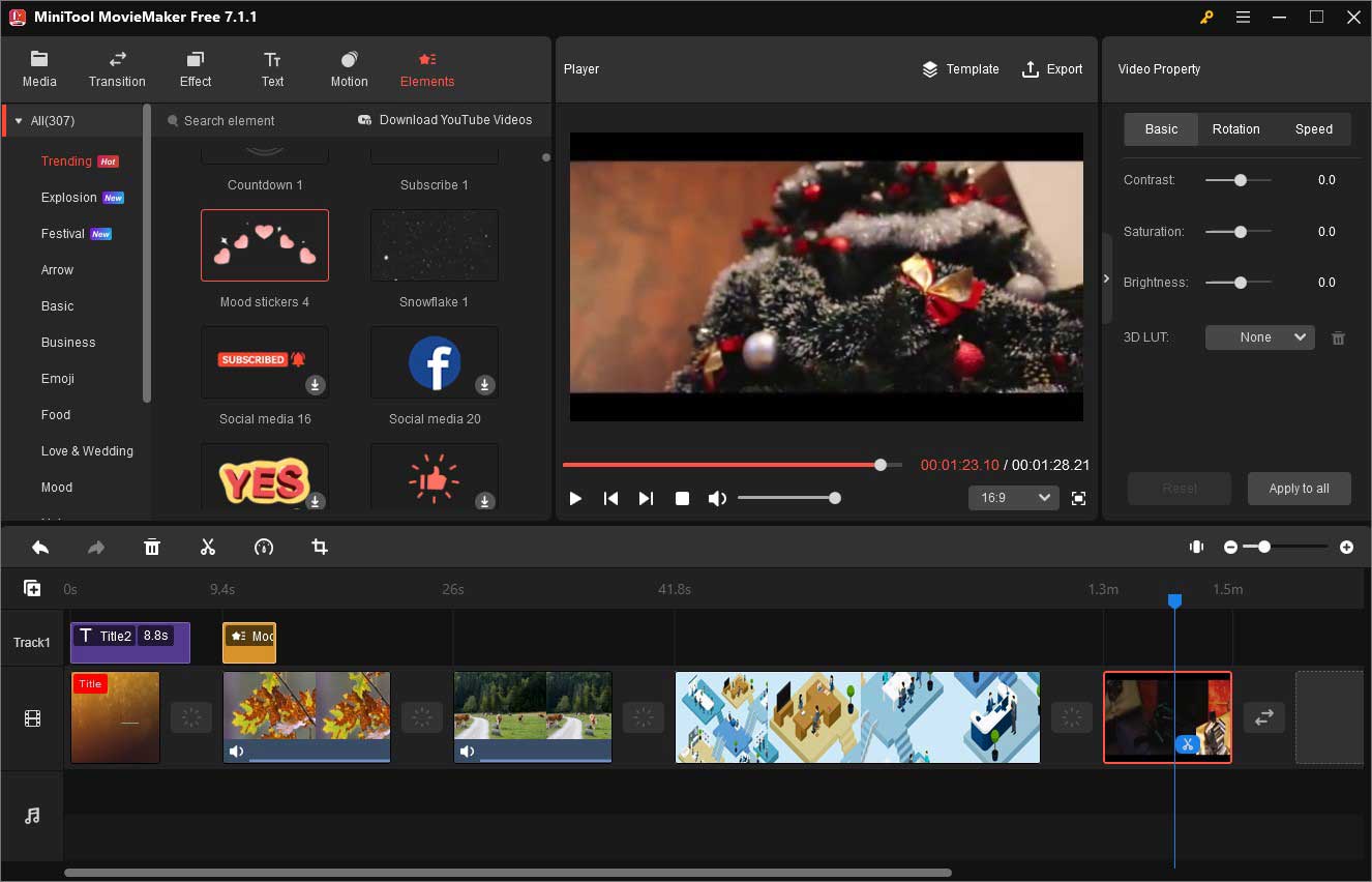 interface of MiniTool MovieMaker