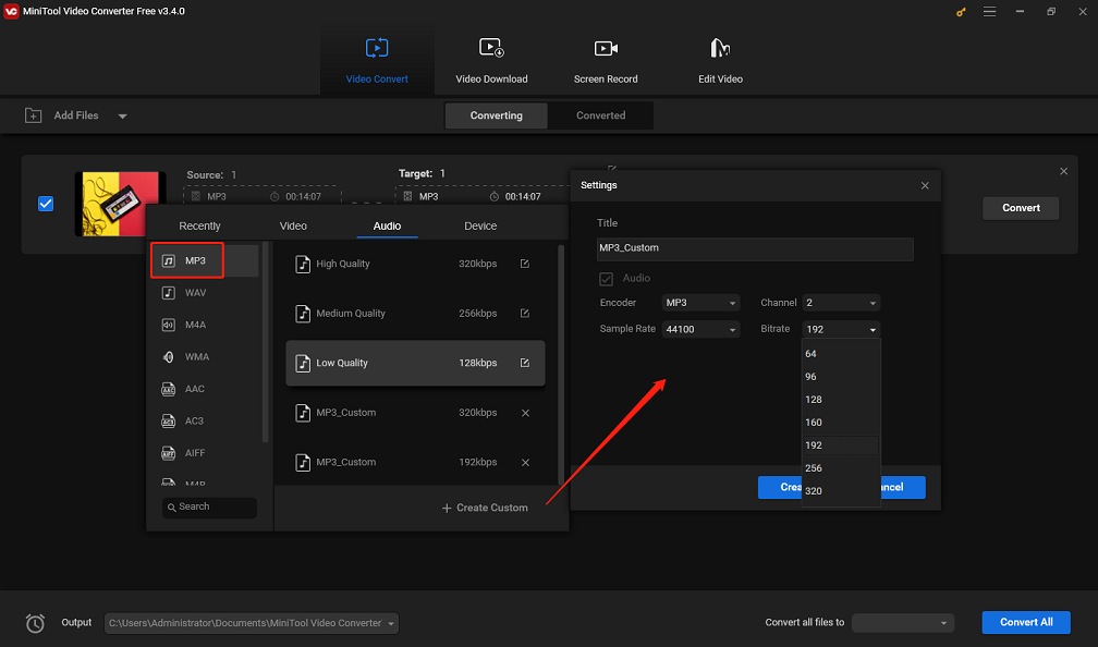 create a custom MP3 format