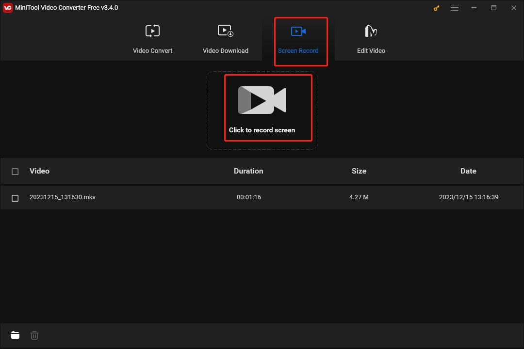 open MiniTool Screen Recorder
