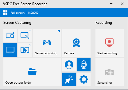 interface of VSDC Free Screen Recorder