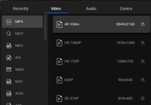 choose a low-resolution profile