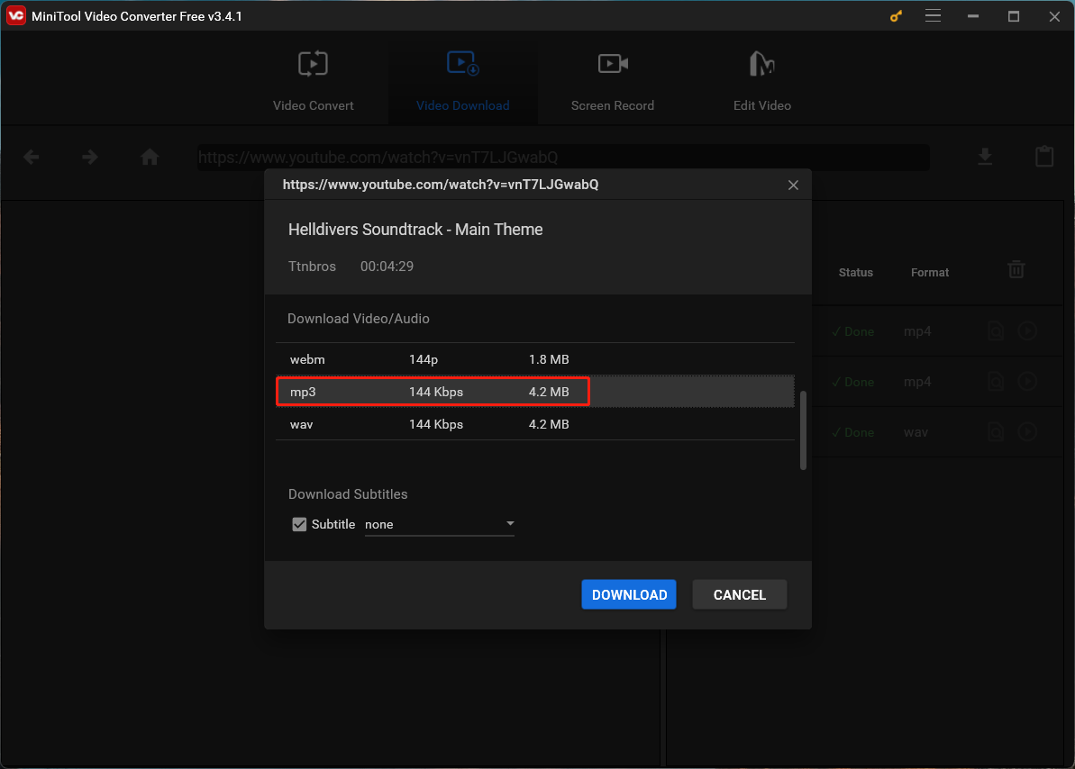 select Helldivers music download format