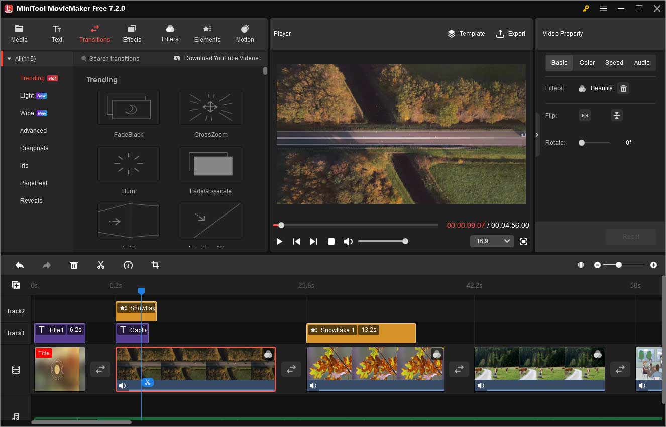 interface of MiniTool MovieMaker