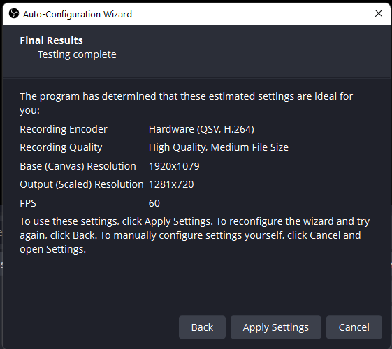 apply auto-configuration settings