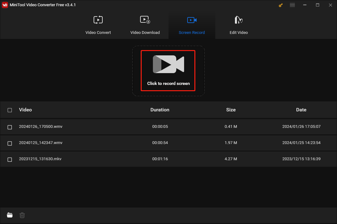 open MiniTool Screen Recorder