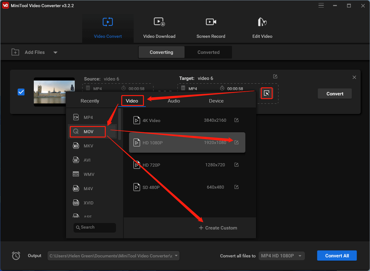 Formatparameter spezifizieren