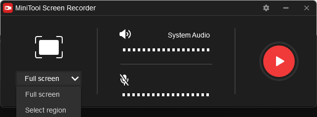 interface of MiniTool Screen Recorder