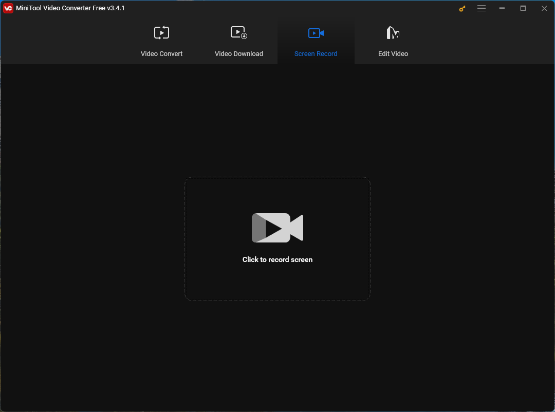 screen record tab in MiniTool Video Converter